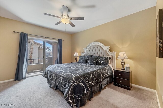 7701 W Robindale Rd Unit 274, Las Vegas, NV 89113 - carpeted bedroom with access to outside and ceiling fan