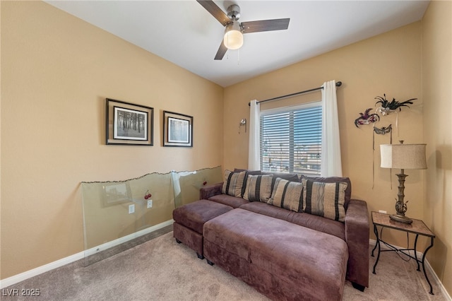 7701 W Robindale Rd Unit 274, Las Vegas, NV 89113 - carpeted living room with a ceiling fan and baseboards