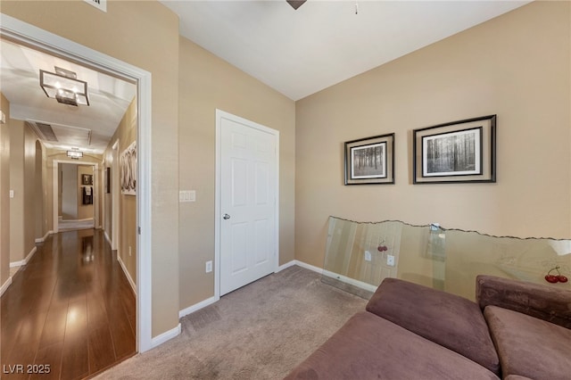 7701 W Robindale Rd Unit 274, Las Vegas, NV 89113 - sitting room with ceiling fan, attic access, and carpet