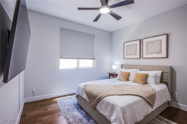 7445 Mezzanine View Ave, Las Vegas, NV 89178 - bedroom with dark wood finished floors and ceiling fan