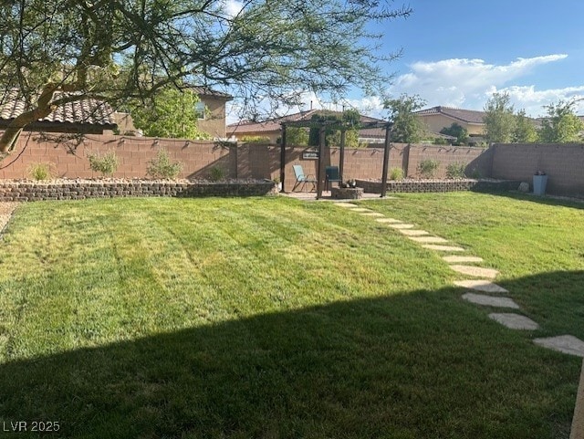 7445 Mezzanine View Ave, Las Vegas, NV 89178 - fenced backyard with a gazebo