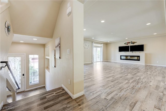 8565 Silver Coast St, Las Vegas, NV 89139 - foyer entrance featuring wood finished floors and recessed lighting