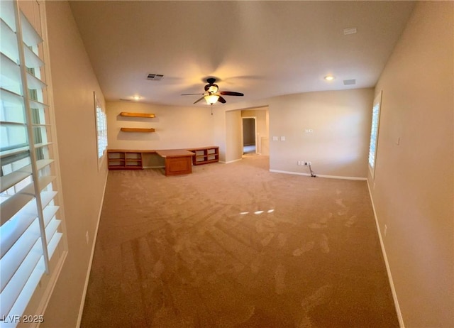 5361 Candlespice Way, Las Vegas, NV 89135 - unfurnished living room with a ceiling fan and light carpet