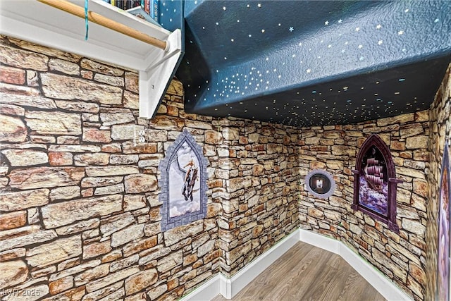 3405 Brook Song Ave, North Las Vegas, NV 89081 - stairway with wood finished floors and baseboards