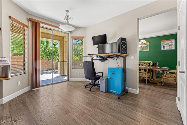 3405 Brook Song Ave, North Las Vegas, NV 89081 - office with baseboards and wood finished floors