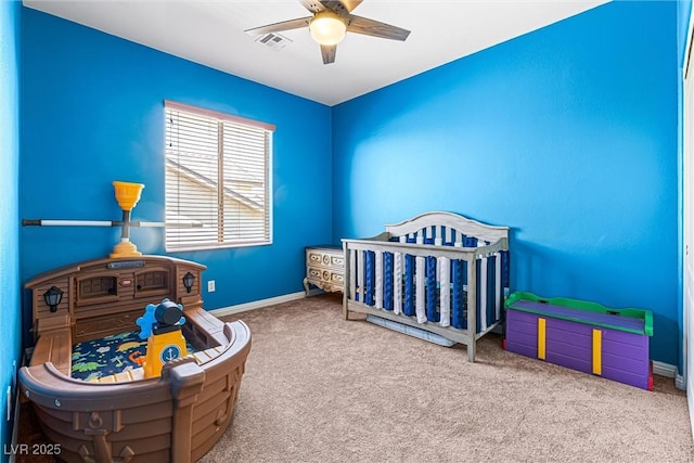 3405 Brook Song Ave, North Las Vegas, NV 89081 - carpeted bedroom featuring ceiling fan and a crib