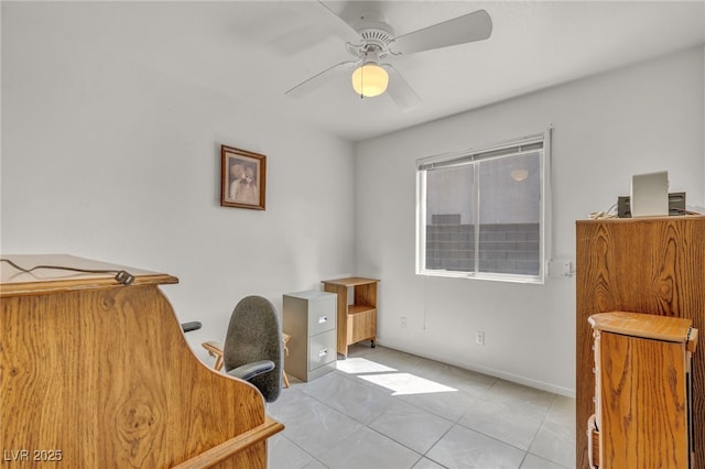 5139 Zapata Ln, North Las Vegas, NV 89031 - office featuring ceiling fan and light tile patterned flooring