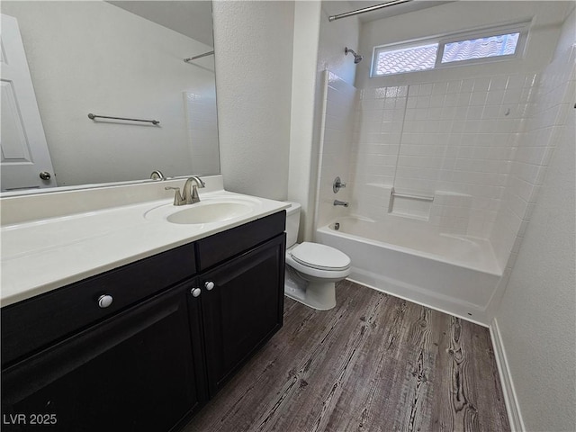6824 Briarwood Bend Ave, Las Vegas, NV 89130 - bathroom featuring wood finished floors, vanity, and bathtub / shower combination