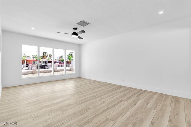 2105 Berkley Ave, Las Vegas, NV 89101 - unfurnished room with light wood-type flooring, a ceiling fan, and recessed lighting