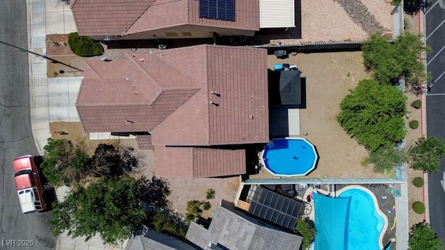 7137 Eyebright St, Las Vegas, NV 89131 - aerial view of property and surrounding area with a pool area