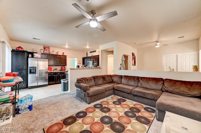 7137 Eyebright St, Las Vegas, NV 89131 - living room featuring ceiling fan and light tile patterned flooring