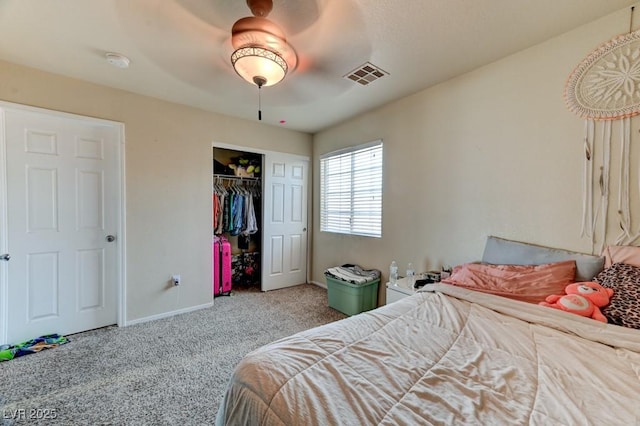 7137 Eyebright St, Las Vegas, NV 89131 - bedroom featuring carpet flooring, ceiling fan, and a closet