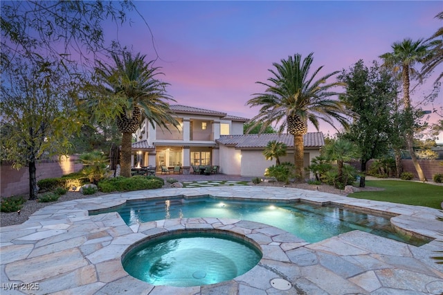 2285 Villefort Ct, Las Vegas, NV 89117 - view of pool featuring an in-ground hot tub and a patio area
