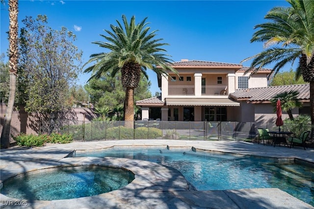 2285 Villefort Ct, Las Vegas, NV 89117 - view of swimming pool with a pool with connected hot tub and a patio