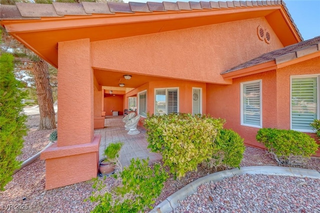 4045 N Chieftain St, Las Vegas, NV 89129 - property entrance featuring stucco siding and a patio