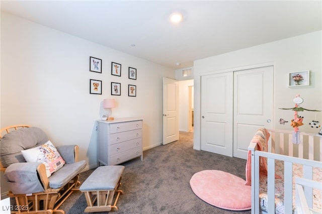 7211 Alabaster Peak St, Las Vegas, NV 89166 - bedroom with a closet and dark carpet