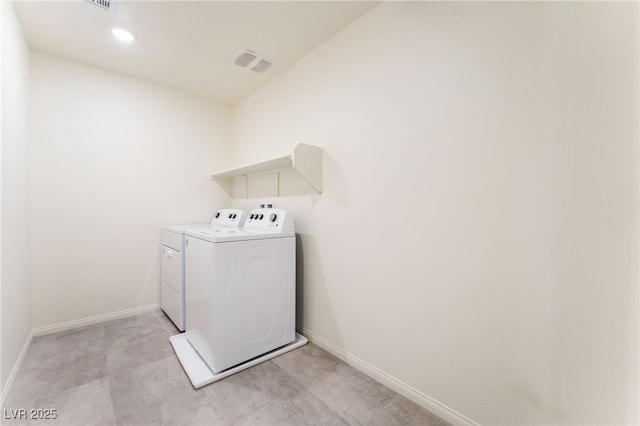 7211 Alabaster Peak St, Las Vegas, NV 89166 - laundry room featuring separate washer and dryer and baseboards