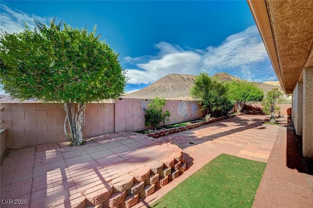 819 Sandsprings St, Henderson, NV 89011 - fenced backyard featuring a patio and a mountain view