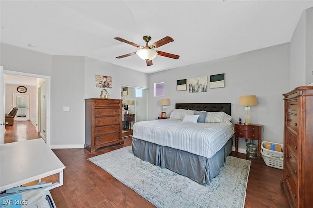 3591 Gloucester Gate St, Las Vegas, NV 89122 - bedroom with dark wood-style flooring and a ceiling fan