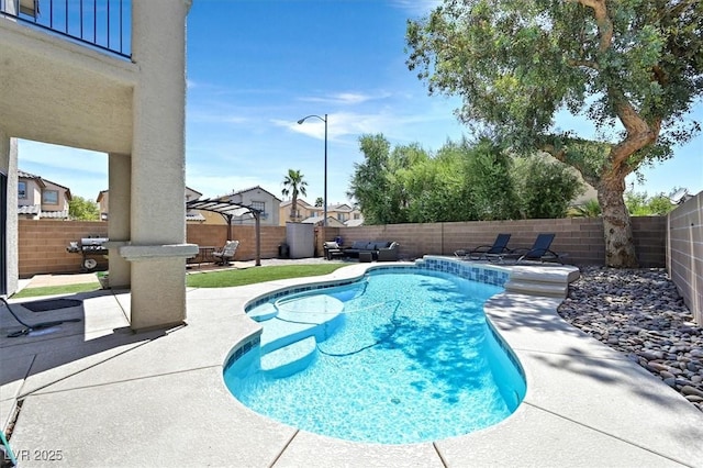 3591 Gloucester Gate St, Las Vegas, NV 89122 - view of pool featuring a fenced backyard and a patio