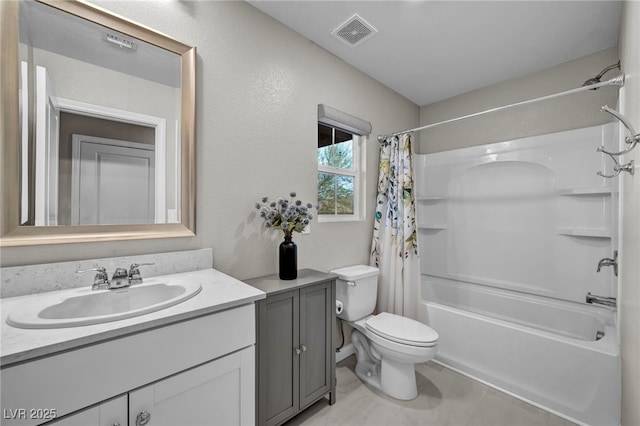 8346 Vinamala Ave, Las Vegas, NV 89149 - full bath with vanity, shower / bathtub combination with curtain, and tile patterned flooring