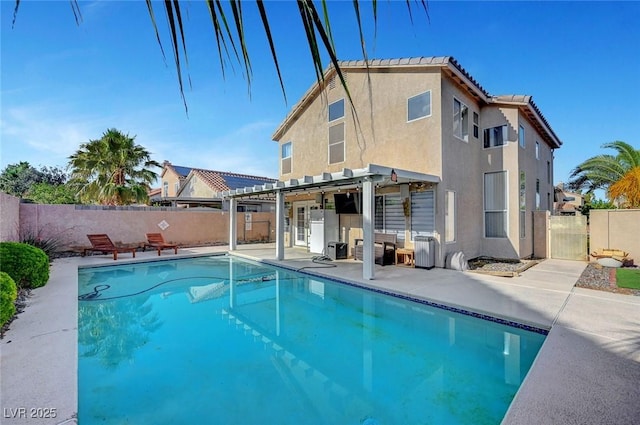 5823 Rose Sage St, North Las Vegas, NV 89031 - view of pool featuring a fenced backyard, a patio area, a gate, and a pergola
