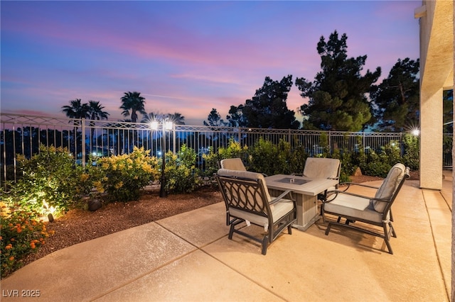 352 Angels Trace Ct, Las Vegas, NV 89148 - fenced backyard featuring a patio area and a fire pit