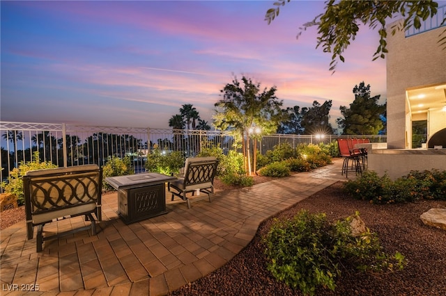 352 Angels Trace Ct, Las Vegas, NV 89148 - patio terrace at dusk with a patio