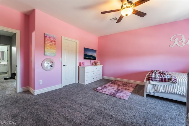 352 Angels Trace Ct, Las Vegas, NV 89148 - bedroom with carpet and a ceiling fan