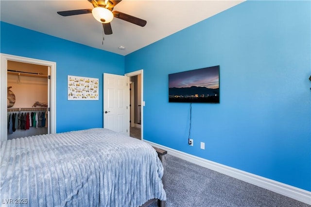 352 Angels Trace Ct, Las Vegas, NV 89148 - carpeted bedroom with a closet, ceiling fan, and a spacious closet