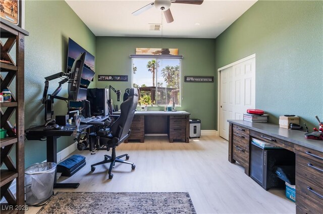 352 Angels Trace Ct, Las Vegas, NV 89148 - office space with ceiling fan and wood finished floors