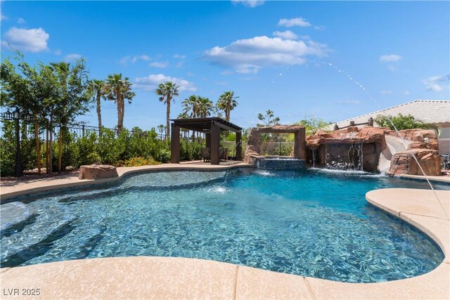 352 Angels Trace Ct, Las Vegas, NV 89148 - view of pool with a gazebo and a pool with connected hot tub