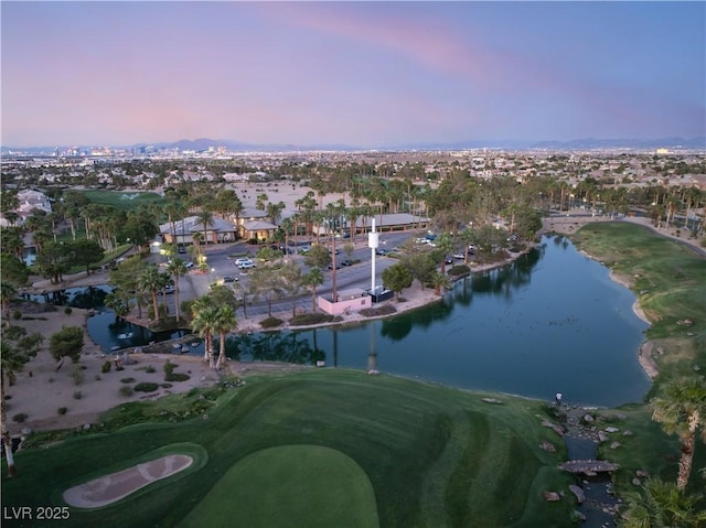 352 Angels Trace Ct, Las Vegas, NV 89148 - aerial overview of property's location featuring a nearby body of water and a local golf course