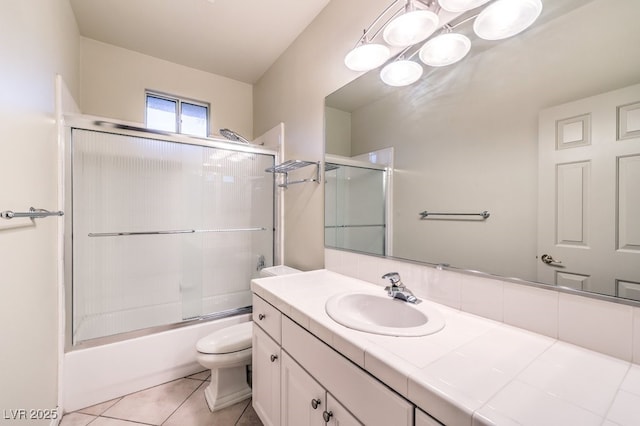 10300 Wellside Hill Ave, Las Vegas, NV 89145 - bathroom featuring vanity, shower / bath combination with glass door, and tile patterned flooring