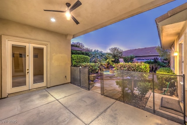10300 Wellside Hill Ave, Las Vegas, NV 89145 - view of patio featuring french doors and a ceiling fan