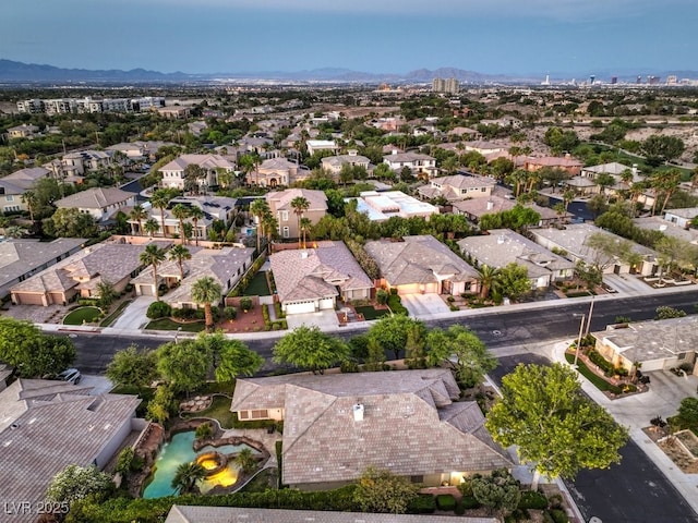 10300 Wellside Hill Ave, Las Vegas, NV 89145 - aerial perspective of suburban area featuring a mountainous background