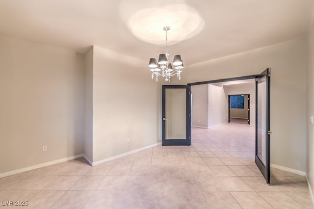 10300 Wellside Hill Ave, Las Vegas, NV 89145 - unfurnished room with a chandelier and light tile patterned floors