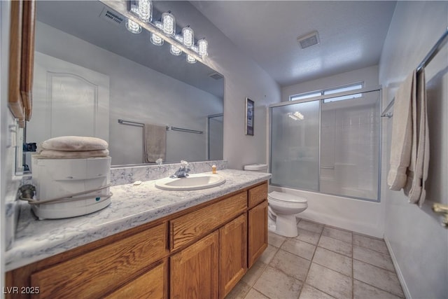3251 S Parkridge Ave, Pahrump, NV 89048 - bathroom with vanity, combined bath / shower with glass door, and tile patterned flooring