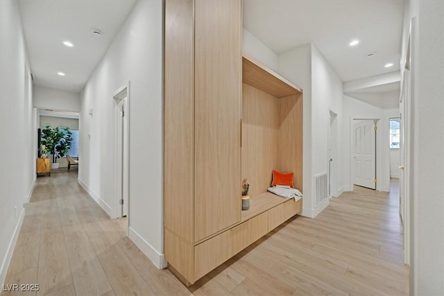 328 Hedgehope Dr, Las Vegas, NV 89183 - corridor featuring light wood-style flooring and recessed lighting