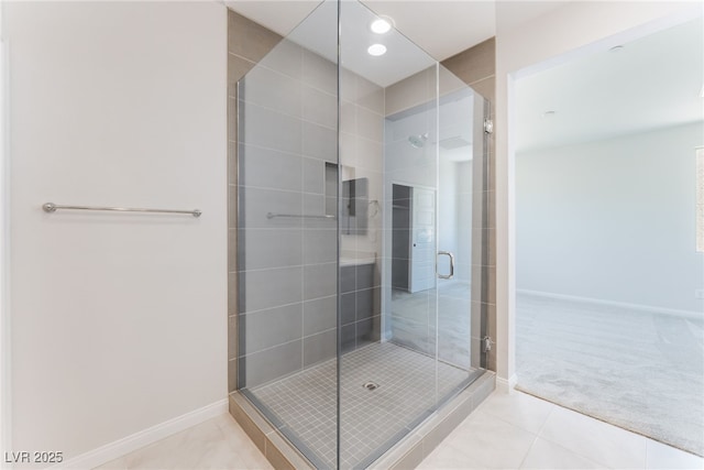 1801 Flycatch St, Las Vegas, NV 89138 - full bath with a shower stall and tile patterned flooring