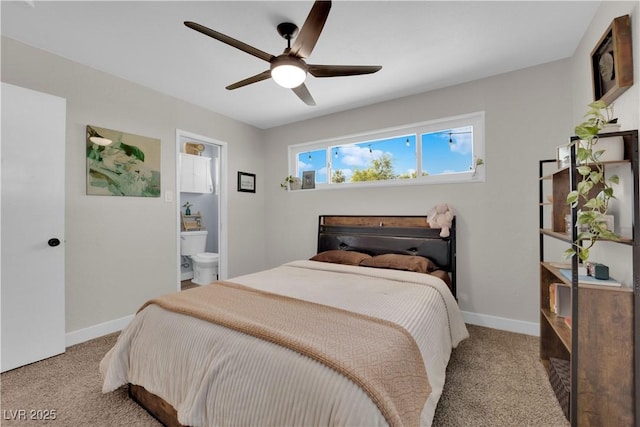 3509 Navajo Way, Las Vegas, NV 89108 - bedroom featuring carpet, ensuite bathroom, and ceiling fan