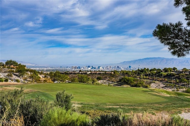 2545 Divine Sky Dr, Henderson, NV 89044 - view of property's community with golf course view, a yard, and a mountain view