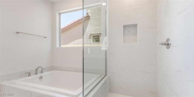 765 Cloud Creek St, Henderson, NV 89011 - full bathroom with a garden tub and a tile shower