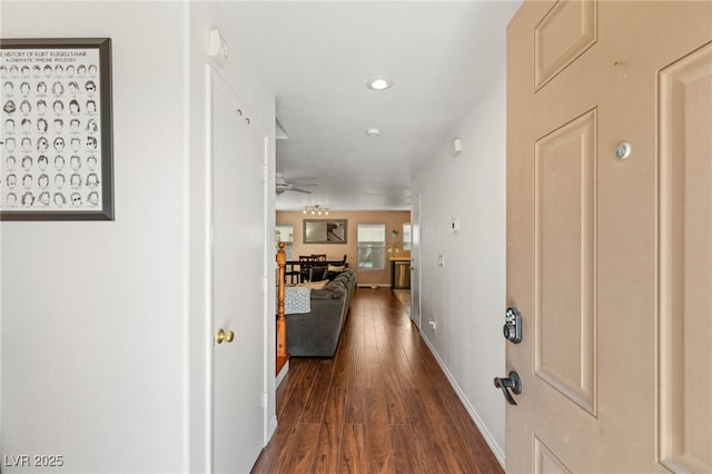 10253 Martinsburg Ct, Las Vegas, NV 89183 - hall with dark wood-style floors and recessed lighting