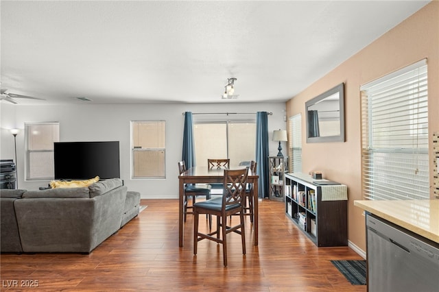 10253 Martinsburg Ct, Las Vegas, NV 89183 - dining space featuring wood finished floors and ceiling fan