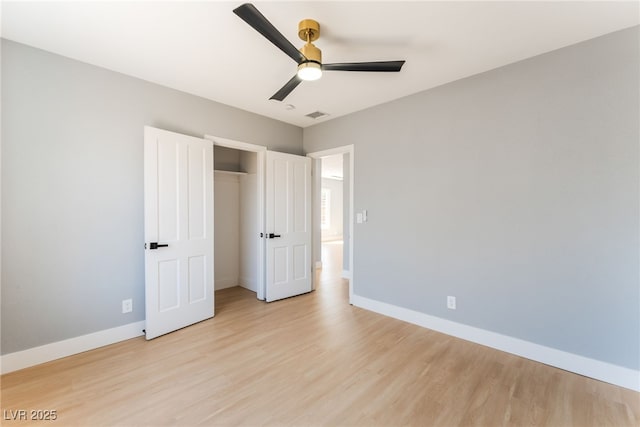 915 Melrose Dr, Las Vegas, NV 89101 - unfurnished bedroom featuring light wood finished floors, a closet, and a ceiling fan