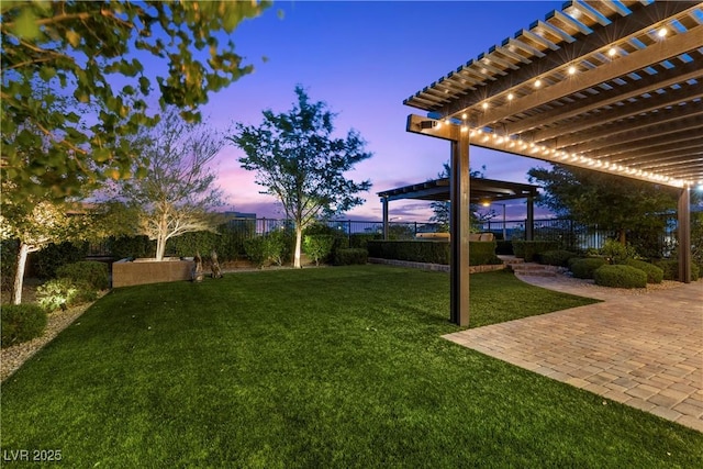 6338 Skystone St, Las Vegas, NV 89135 - fenced backyard with a pergola and a patio