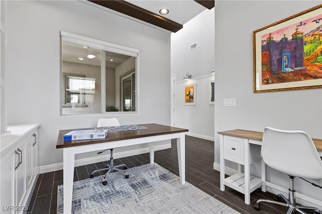 6338 Skystone St, Las Vegas, NV 89135 - office area featuring wood finish floors and recessed lighting