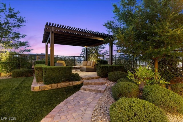 6338 Skystone St, Las Vegas, NV 89135 - view of yard featuring a pergola and a patio area