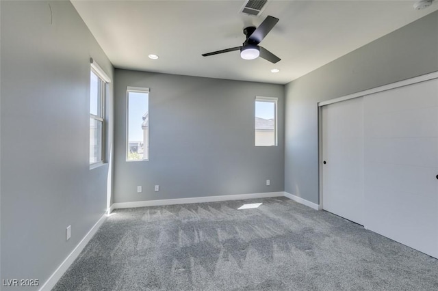 649 Tranquil Jade St, Las Vegas, NV 89138 - unfurnished bedroom with carpet floors, a closet, ceiling fan, and recessed lighting